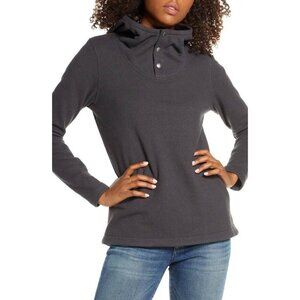 The North Face Women's Knit Stitch Fleece Pullover Top Charcoal Black Size M